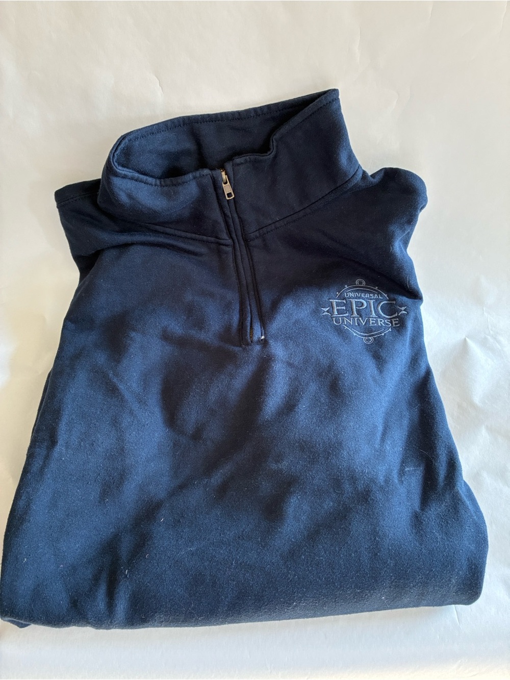 Universal Epic Universe Opening Weekend Quarter Zip Pullover Navy 2X
